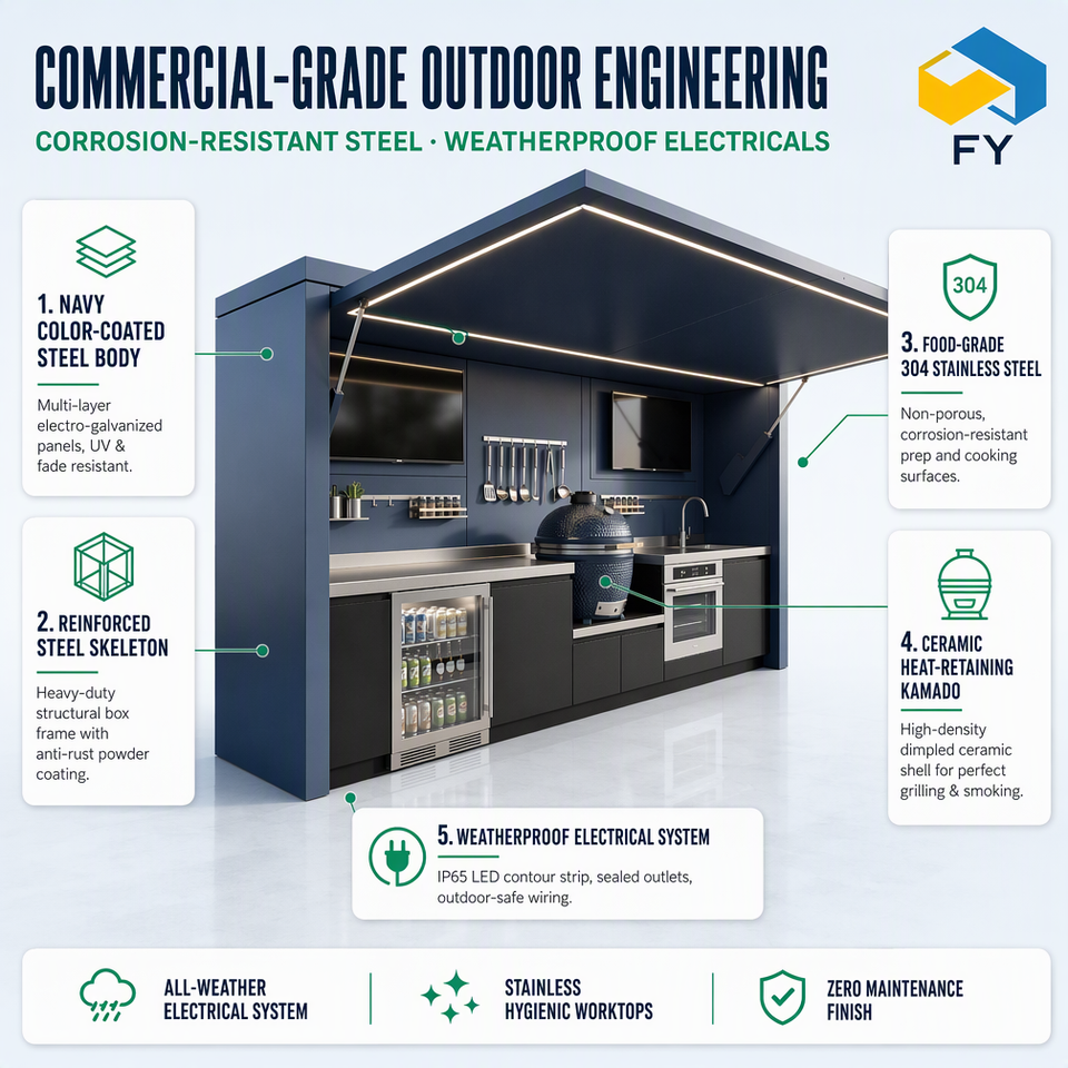 Latest 304 Stainless Steel Outdoor Kitchen Pod Durable and Sturdy ...