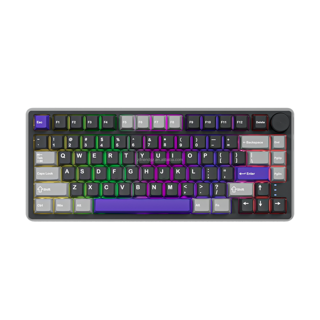 Compact Ergonomic PBT Keycaps 2.4Ghz Wireless RGB Backlight Wired Hot Swap Gaming Mechanical Keyboard with Gasket Mount Konb