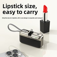 Banco de Energía con Diseño de Mini Cápsula de Lápiz Labial, Carga Súper Rápida de 22.5W, Pantalla Digital y Logotipo Personalizado para Regalo