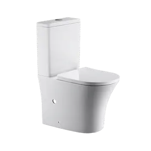 2023 Neues Modell Glasur Weiß Dual Flush Washdown Zweiteilige Toilette P Falle 180mm WC Wasser schließen gekoppelte Toilette