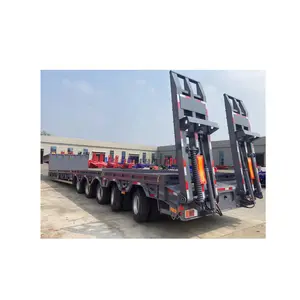 45 ton lowboy tempat tidur rendah semi trailer gooseneck semi trailer 5 AS 4 AS lowboy trailer