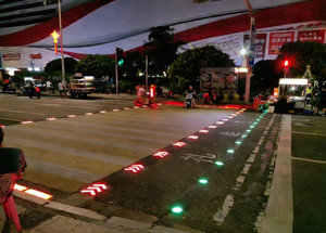 إشارات مرور ملونة بالكامل، مصابيح تحذير LED ذكية، بلاط أرضي مدفون للرصيف، مصباح تحت الأرض لتقاطعات المشاة - Product Image 5