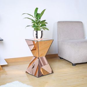 27X46CM designer mirrored creative tea wine flower plant lamp smart coffee floor standing end glass side corner table