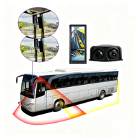 Système de rétroviseurs de bus 12,3 pouces 1080P AHD WDR avec caméra de recul électrique, étanche IP69K et avertisseur de sortie de voie