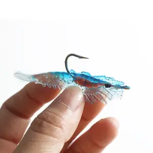 TOPIND Künstliche Soft Shrimp Angel köder 3g/6cm Leuchtende Shrimp Köder mit Blei haken