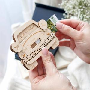 Clips para Billetes con Forma de Auto, Personalizados, Modernos, al por Mayor, Recuerdos de Boda de Madera para Eventos Corporativos y Regalos - Product Image 1