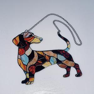 Ornamenti bassotto divertente regalo per gli amanti dei cani <span class=keywords><strong>a</strong></span> tema animale macchiato serie natale appeso decorazione per la casa - Product Image 4