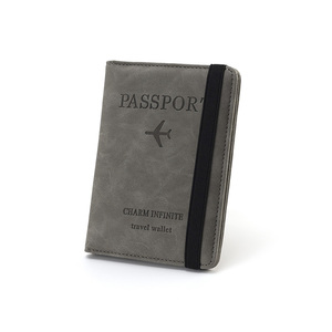 Portefeuille de voyage en cuir PU anti-RFID, vente directe usine, ensemble porte-passeport et étiquette de bagage, organiseur, couverture de passeport - Product Image 1