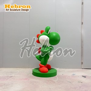 Estatua de <span class=keywords><strong>Yoshi</strong></span> de fibra de vidrio personalizada, escultura de resina de tamaño real, decoración artística para jardín exterior. - Product Image 5