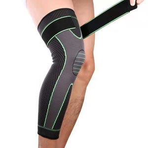 Extended, warm, long-strapped knee <b>pads</b> for sports, basketball, <b>running</b>, and cold protection; unisex knitted knee <b>pads</b> for - Product Image 1