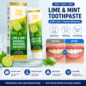 Dentifrice Blanchissant Naturel <span class=keywords><strong>Menthe</strong></span> Citronnelle aux Herbes Nettoyage Profond Haleine Fraîche OEM ODM OBM Marque Privée Faible MOQ Commande en Gros Fabricant - Product Image 1