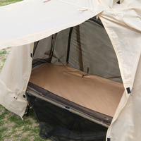 Tente de camping double couche quatre saisons résistante au vent et à la pluie avec poteaux en aluminium pliables, idéale pour une personne, utilisable avec un lit de camping.