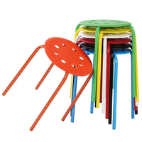 Chaises et tabourets en plastique HDPE recyclé, empilables, ronds, modernes, multicolores, pour extérieur, appartement, villa, parc