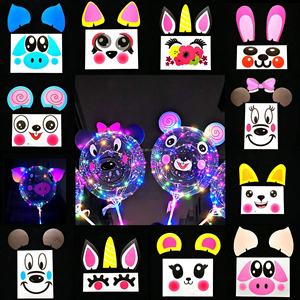 Globo <span class=keywords><strong>Bobo</strong></span> LED de dibujos animados personalizado con luz, globos <span class=keywords><strong>Bobo</strong></span> transparentes con pegatinas para decoraciones de fiesta de cumpleaños - Product Image 3