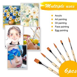 Set di 6 <span class=keywords><strong>Pennelli</strong></span> <span class=keywords><strong>per</strong></span> Pittura ad <span class=keywords><strong>Acquerello</strong></span> e Olio Fontainebleau con Logo Personalizzato, Ecologici, in Setole Sintetiche e Acrilico - Product Image 4