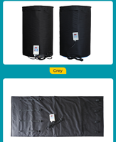 Chauffe-tambour électrique portable noir 55 gallons, 120V 1500W 150°F, avec cordon, pour montage au sol, en tissu Oxford imperméable, usage agricole