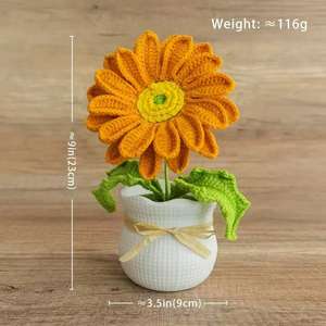 Nuevo Estilo de Ramo de Crisantemos Africanos de Lana Tejida a Crochet, Decoración de Mesa, Ramo de Flores Simuladas Tejidas - Product Image 2