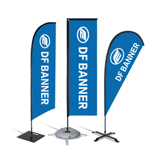 Custom Logo Portable Outdoor Flying Teardrop Beach Flag for Advertising Feather Banner Print Beach Flags for Outdoor Use