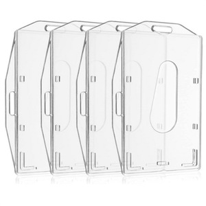 Wholesale manufacturer of plastic hard card sleeves, transparent horizontal and vertical dual-use <b>ID</b> card protectors with - Product Image 1