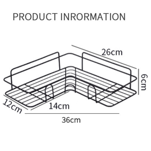 رف تخزين للحمام، رف زاوية بدون حفر، رف حائط للدش، حامل رف للحمام، منظم إكسسوارات الحمام، حامل الشامبو - Product Image 2