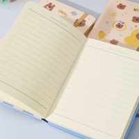 Carnet A6 à couverture rigide 103x137mm 80GSM 100 feuilles lignées Motif Ours Mignon Bande Élastique 216 pièces/carton Vente en Gros