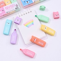 Nuevo Juego de Marcadores Fluorescentes Mini Multicolor con Diseño de Macaron Creativo, Impresión UV, para Estudiantes y Clases