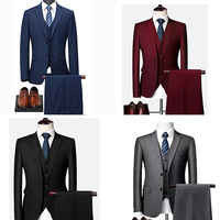 Costume de Travail Formel pour Hommes Élégant Haut de Gamme Sur Mesure Trois Pièces Coupe Slim