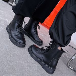 Botas de Cuero de Moda para Mujer, Botas Impermeables y Cálidas, Botas de Tobillo para Hombre, Zapatos de Estilo Británico - Product Image 6