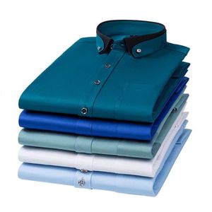 Chemise Habillée <span class=keywords><strong>Homme</strong></span> 2023 Tendance Unie à Manches Longues, Élastique Quadridirectionnel Sans Repassage avec Boutons, pour Affaires et Mariages - Product Image 1