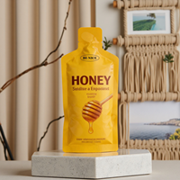Sachet plastique personnalisé à trois soudures latérales de qualité alimentaire 30 ml pour gel énergétique liquide, boisson, jus de fruits, miel