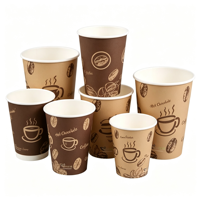 Gobelet en papier jetable, imperméable, à paroi simple, biodégradable, design personnalisé, pour expresso