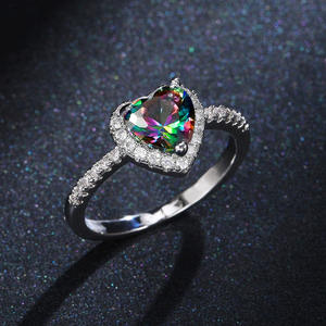 Anillo de Compromiso H314 con Morganita en Forma de Corazón, Oro Sólido de 18K con Engaste Pavé, Joyería Fina para Mujer - Product Image 2