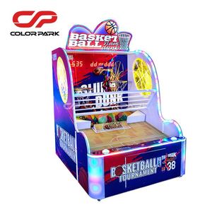 เครื่องเล่นเกมอาร์เคดหยอดเหรียญรุ่นใหม่ สีสันสดใส สำหรับเด็กเล่นสองคน เกมบาสเก็ตบอลและลอตเตอรี่ - Product Image 3
