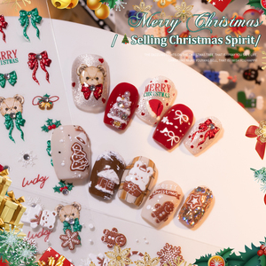 Autocollants pour ongles de Noël Miss Gooey, tête de renne, flocon de neige blanc, gel pour ongles, décalcomanies pour ongles, imperméables, autocollants 3D ultra-fins - Product Image 5