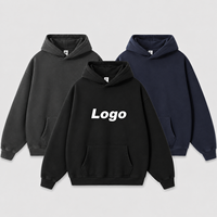 Hoodie French Terry Tebal 350gsm untuk Pria, Ukuran Besar, Polos, Cocok untuk Sablon Logo Kustom