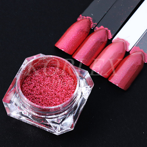 Poudre miroir chromée pour nail art grande taille, pigment de vernis à ongles gel rose gold sirène - Product Image 3