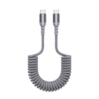 Câble de chargeur mobile USB-C rétractable à ressort avec conducteur en cuivre pur, conception à 90 degrés pour utilisation en voiture, compatible iPhone 17/16/15 Pro Max