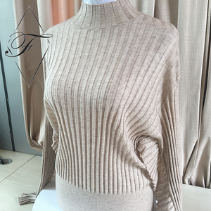 Commercio all'ingrosso autunno inverno cappotto in maglia di <span class=keywords><strong>lana</strong></span> Merino Slim personalizzato Soild Pullover corto mezza <span class=keywords><strong>dolcevita</strong></span> donna maglione in <span class=keywords><strong>lana</strong></span> 100% - Product Image 3