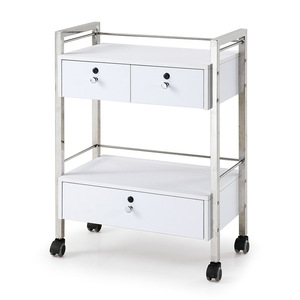 Dongpin Beauty Salon Trolley 64x40x87cm Double <b>Drawer</b> <b>Lockable</b> Mobile Cabinet With Wheels For Beauty Salon Use - Product Image 1