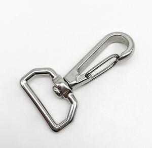 Gancho universal simple de acero inoxidable 304, hebilla de presión de resorte giratoria de anillo cuadrado de metal para mochilas y bolsos - Product Image 1