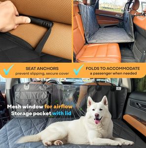 Dog Car Seat Cover <b>Back</b> Seat Breathable Mesh Polyester Waterproof Pet Travel Carrie Nonslip Hammock <b>Protector</b> Side Storage Easy - Product Image 6