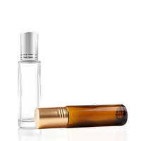 Botol Kaca Roll On Kosong Isi Ulang Amber Bening Bulat 10ml 20ml Logo Kustom Botol Roller Kaca Lip Gloss