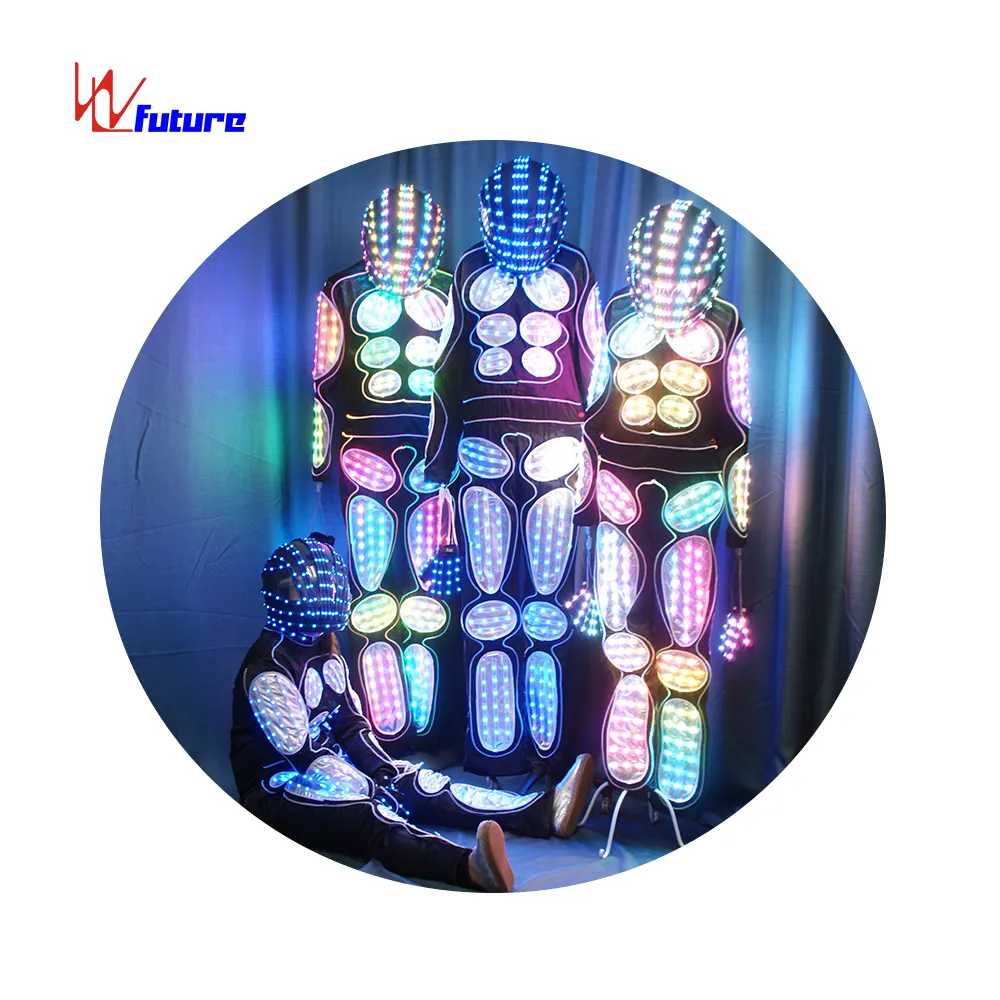led costume robot attract attention led suit,lights led dance costumes stilts robot mascot costume