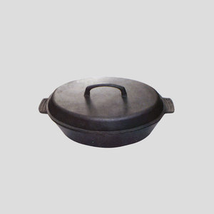 Marmite hollandaise ronde en <span class=keywords><strong>fonte</strong></span> antiadhésive 10QT <span class=keywords><strong>pour</strong></span> extérieur avec couvercle, personnalisable, vente en gros, compatible four, gaz et <span class=keywords><strong>induction</strong></span> - Product Image 2