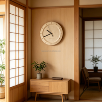 Jam Dinding Vermikulit Alami Desain Tanpa Angka Jam Dinding Quartz Senyap untuk Dekorasi Interior Showroom dan Guesthouse Grosir