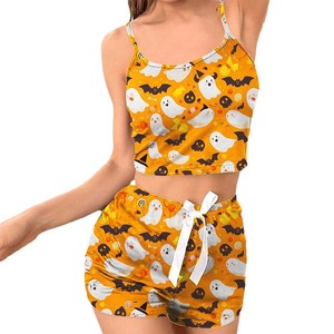 Conjunto de Pijama de Camisola y Pantalones Cortos con Estampado de Halloween Estilo Europeo y Americano 2024 - Product Image 5