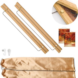 Cadre en bois pour peinture au diamant, 2 pièces, support mural en bois massif avec crochets et sac de rangement, forme rectangulaire horizontale - Product Image 1