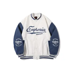 Ready To Ship Unisex Varsity Letterman Casual Jacket For Adult Fashion Wind Breaker Men's Baseball Coat