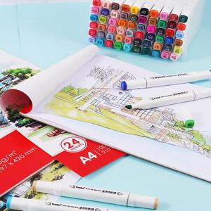 FOSKA buku sketsa anti noda kualitas profesional 24 lembar Premium 100GSM kertas A3 A4 bantalan gambar untuk melukis spidol alkohol - Product Image 6