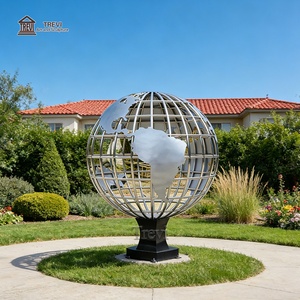 Statua del Globo Terrestre TREVI in Metallo Decorativo di Grandi Dimensioni, Scultura <span class=keywords><strong>della</strong></span> Mappa del Mondo in Acciaio Inossidabile - Product Image 3